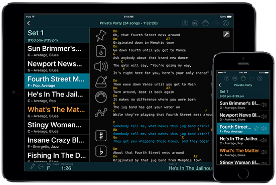 Set List Maker for iOS, Android and Mac